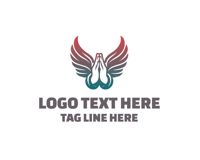 Graceful Praying Hands Dove Logo