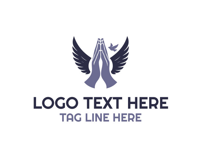 Praying Hands Hope Dove Logo