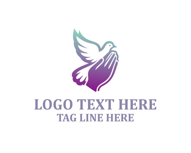 Dove Worship Praying Logo
