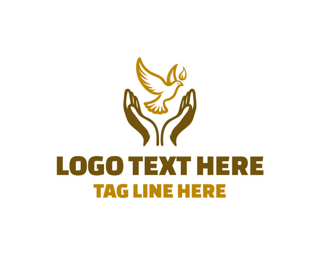 Praying Hands Unity Dove Logo