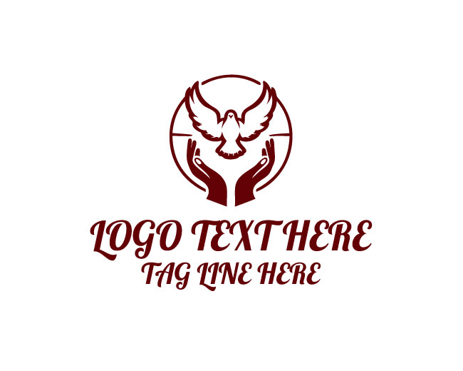 White Dove Praying Hands Logo