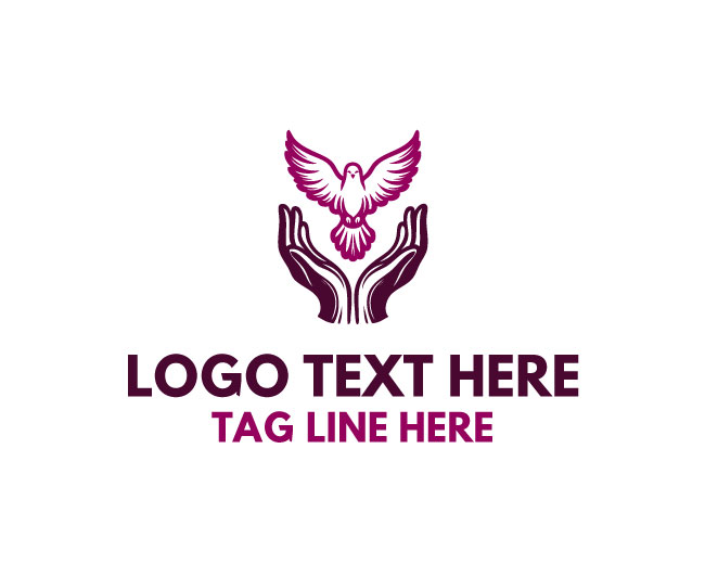 Praying Hands Dove Logo