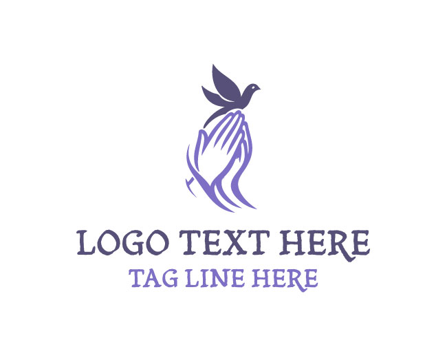 Praying Hands Heaven Dove Logo