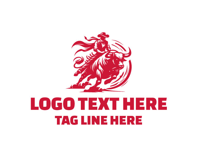 Charging Bull Rider Logo