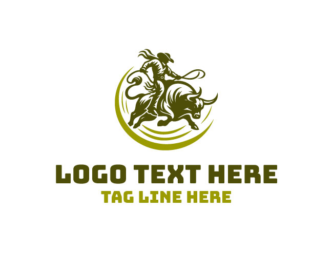 Rodeo Riding Bull Logo