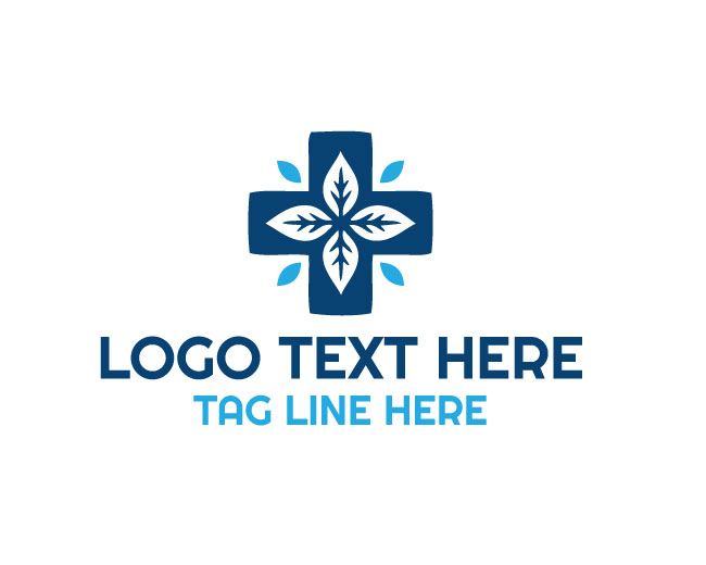 Green Herbal Cross Logo