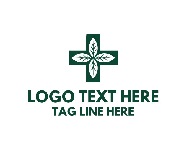 Medicinal Leaf Cross Logo