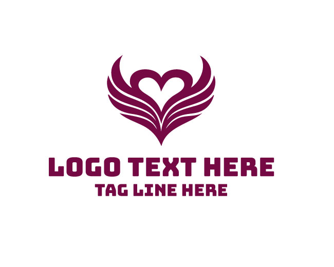 Flying Heart Wings Logo