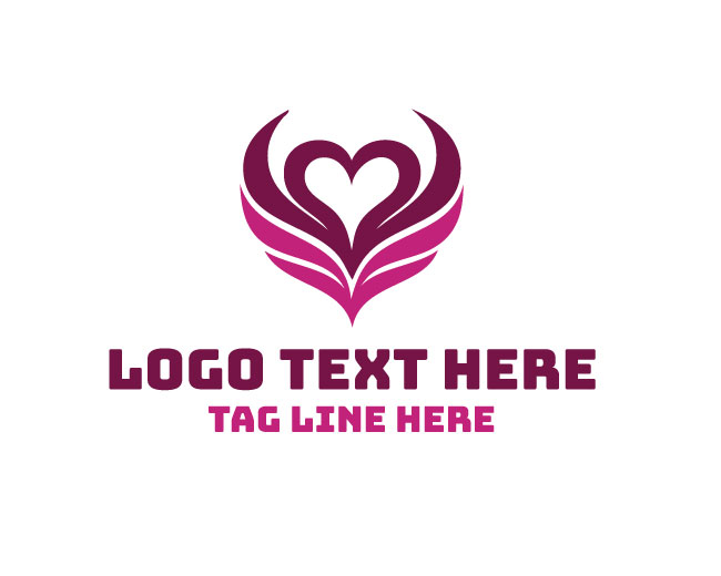 Pink Winged Heart Logo