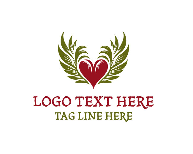 Minimalist Winged Heart Logo
