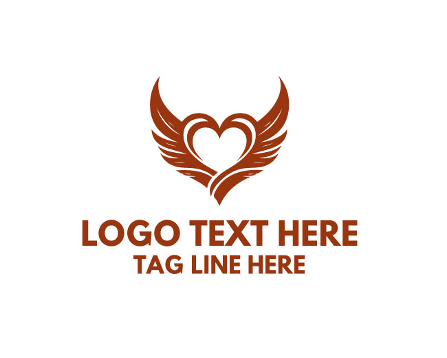 Glowing Winged Heart Logo