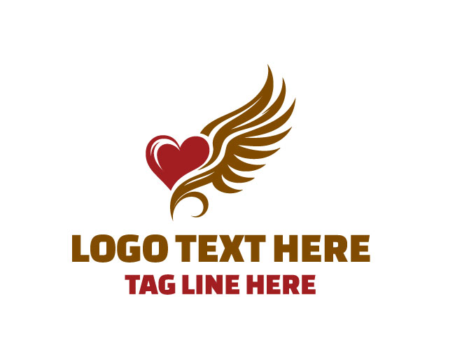 Floral Winged Heart Logo