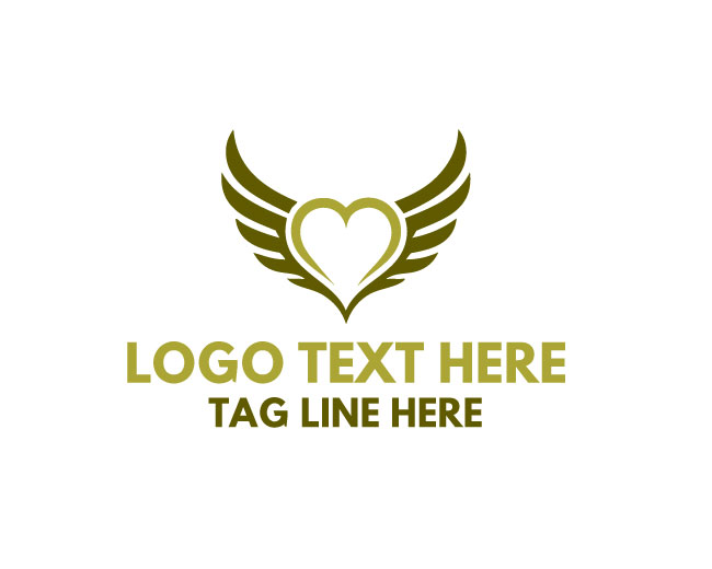 Diamond Winged Heart Sparkle Logo