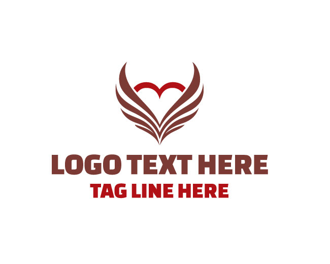  Soft Glow Winged Heart Logo