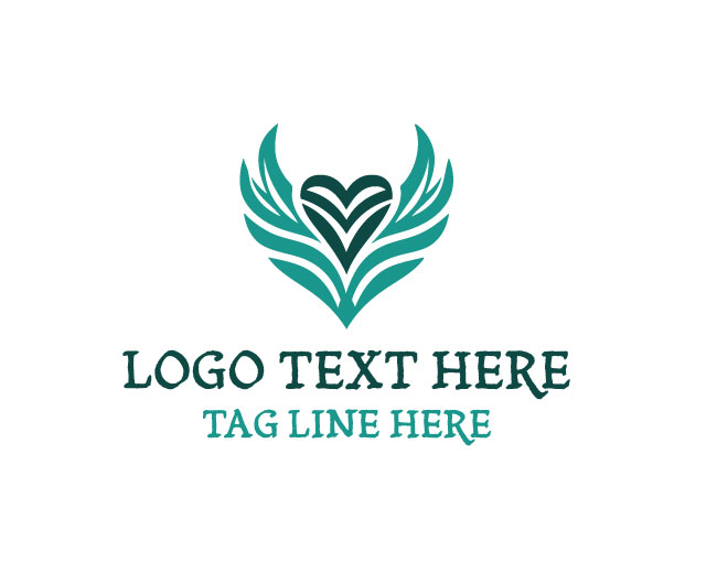 Blooming Winged Heart Floral Logo