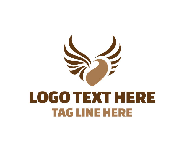Luxury Angel Heart Wings Logo