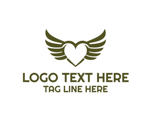  Feathered Love Winged Heart Logo