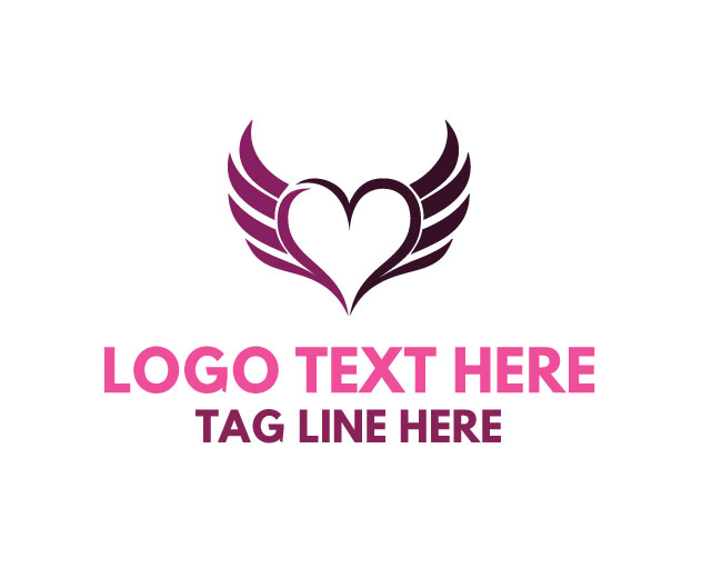 Angelic Glow Winged Heart Logo