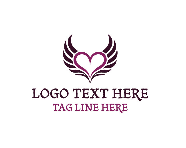  Fantasy Winged Heart Emblem Logo
