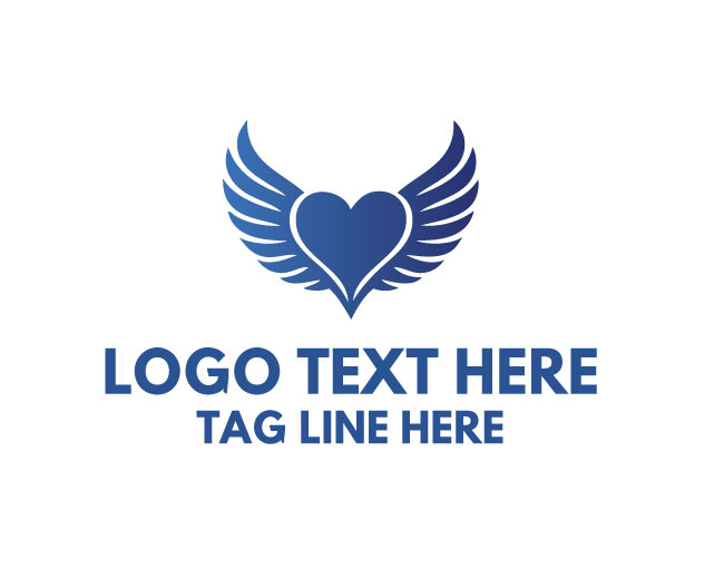 premium feather winged heart logo.