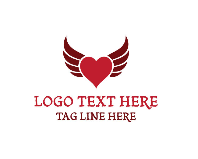  Luxury Romance Winged Heart Logo