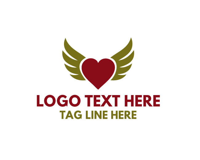 Celestial Feather Winged Heart Logo