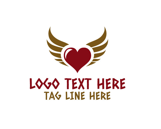 Royal Angel Winged Heart Logo