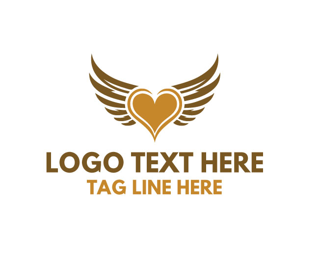 Pastel Angel Winged Heart Logo