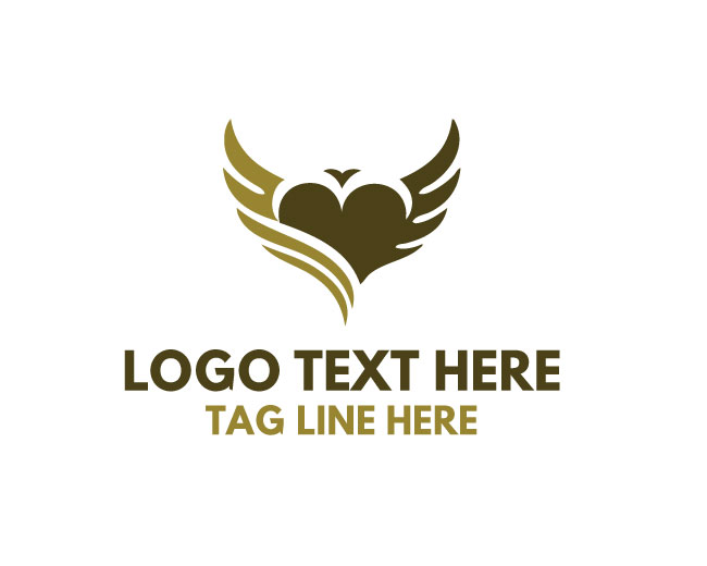 Glitter Winged Heart Logo