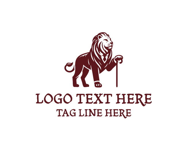 Classy Gentleman Lion Logo