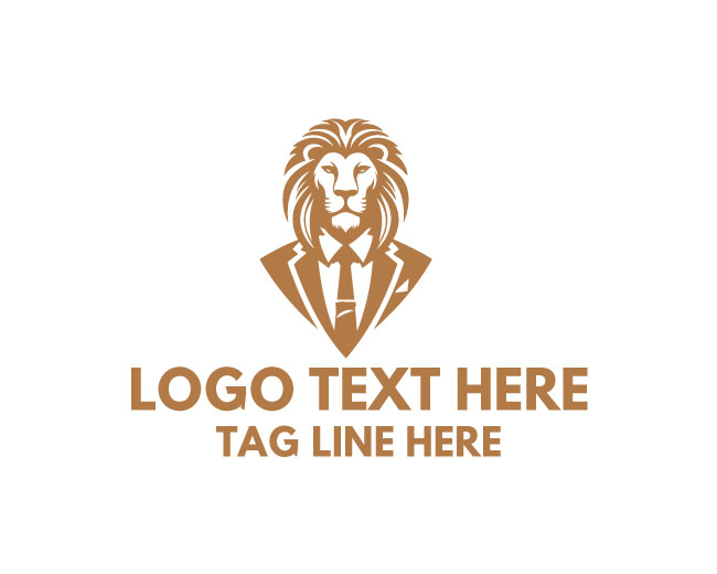  Modern Gentleman Lion Logo