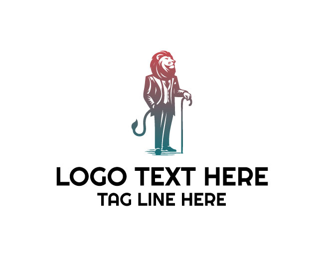 Premium Gentleman Lion Logo