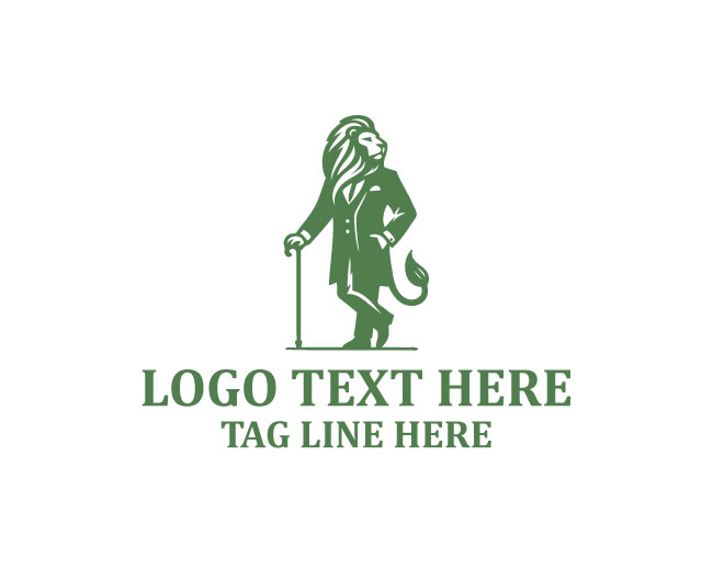 Stylish Gentleman Lion Logo