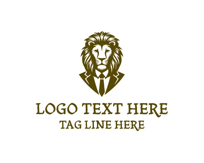 Bearded Gentleman Lion Logo