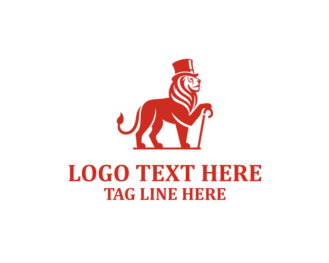 Red Gentleman Lion Logo