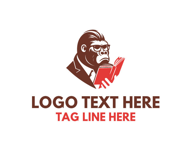 Educational Gorilla Reading Logo