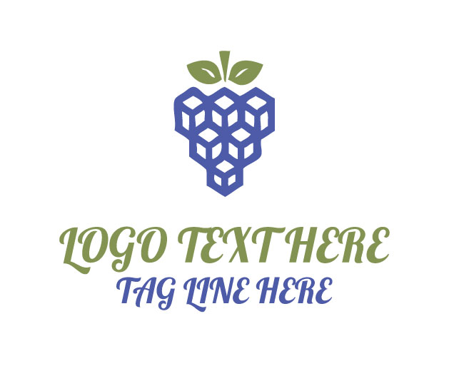Geometric Fresh Grapes Logo