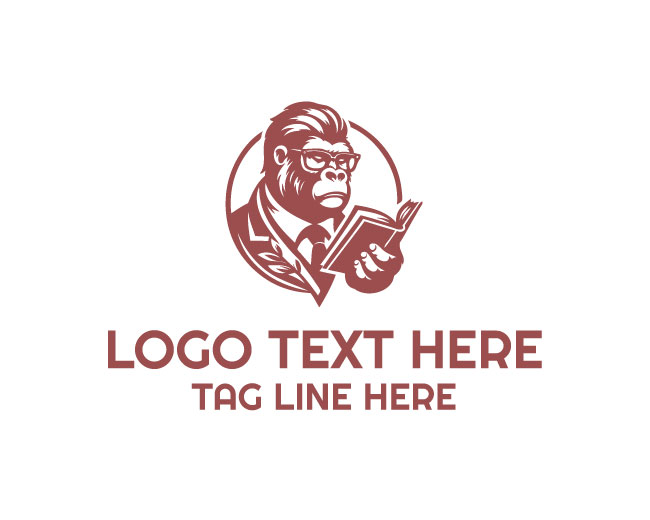 Jungle Gorilla Reading Logo