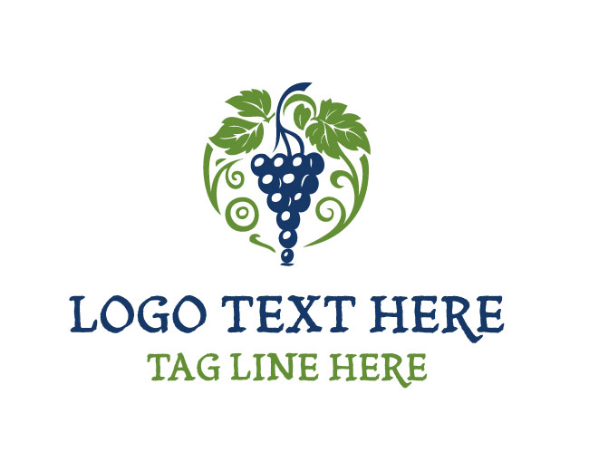  Elegant Vineyard Grapes Logo