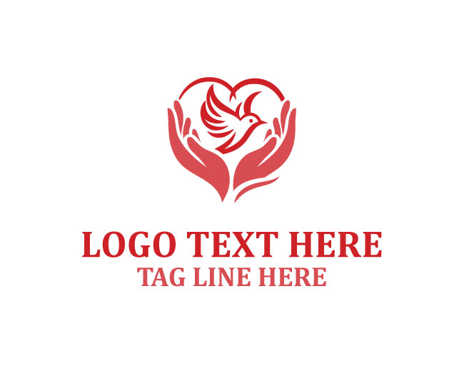 Caring Bird Hand Logo
