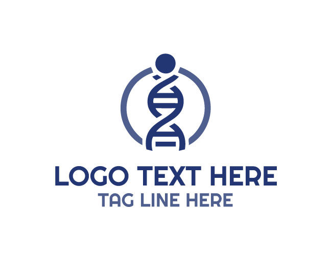 Blue Human DNA Logo