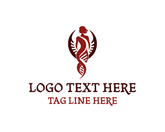 Elegant Human Lady DNA Logo