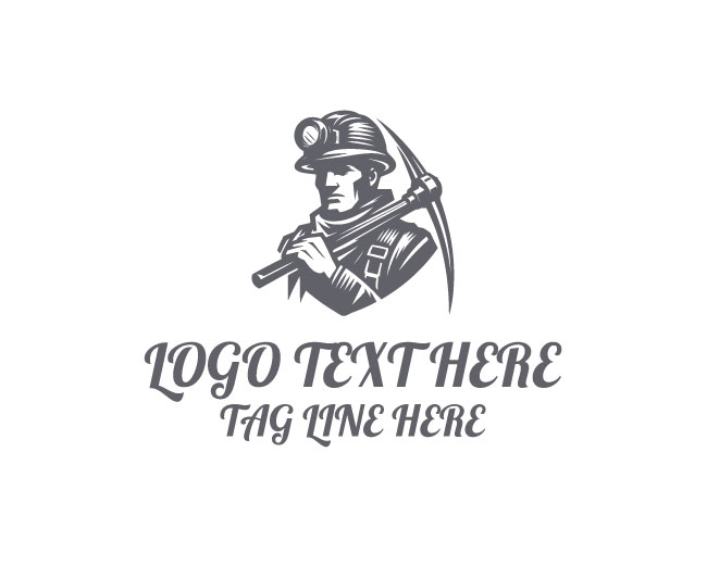 Iron Pickaxe Worker Logo