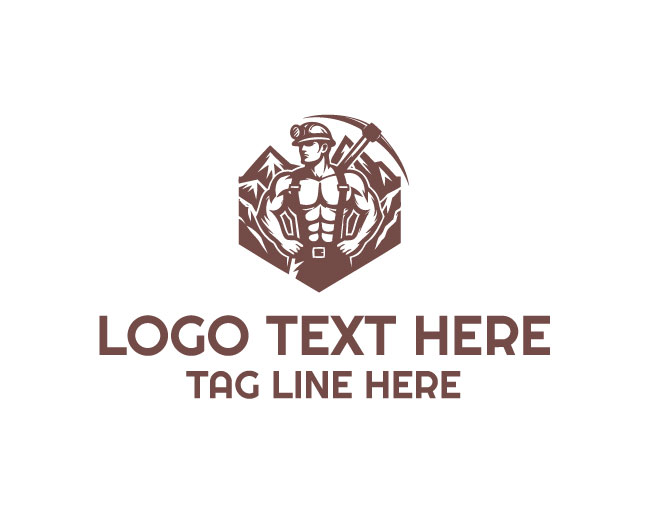 Mountain Mine Worker Logo