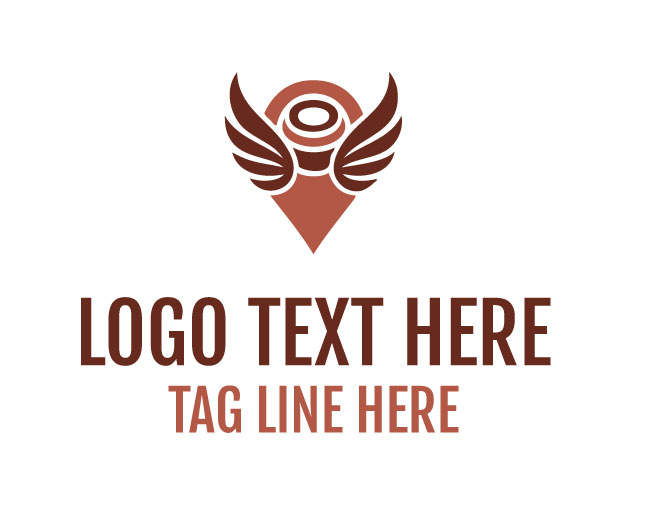 Dynamic Wings Map Pin Logo