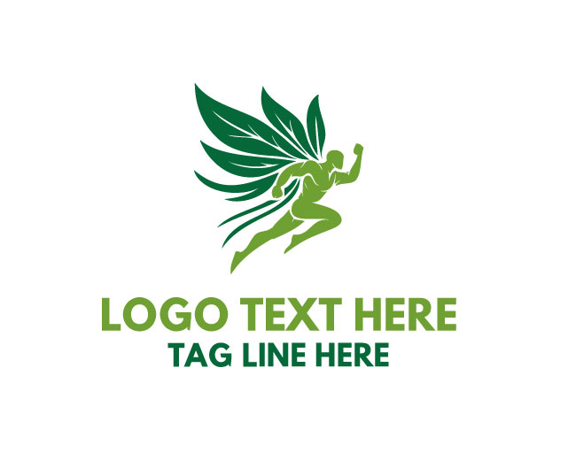  Green Athletic Leaf Wings Logo