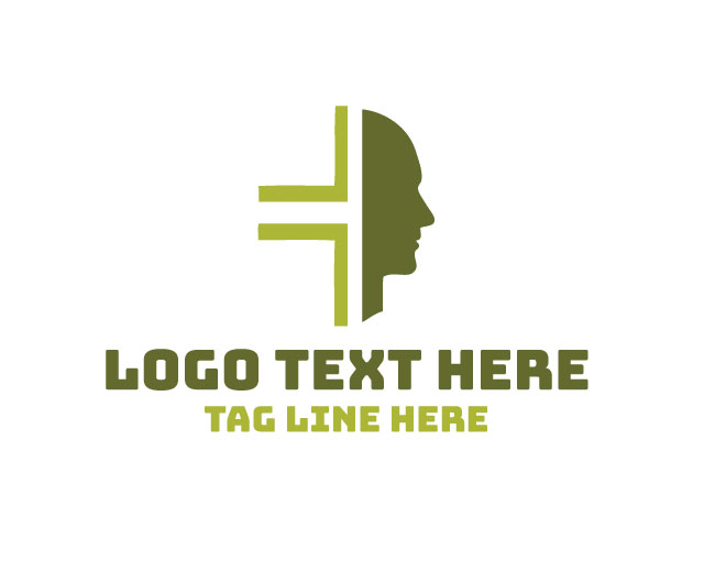 Premium Human Head Cross Logo