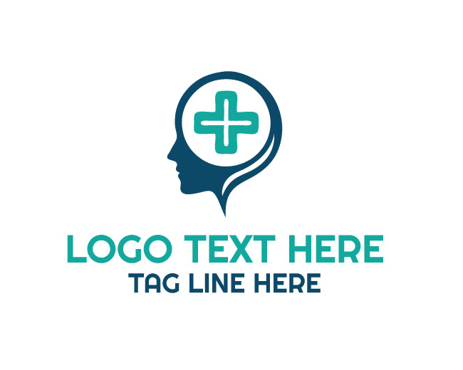 Human Head Medical Cross Logo