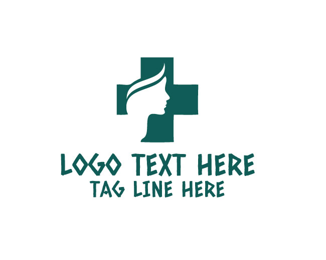 Blue Human Head Cross Logo