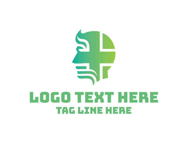 Elegant Human Head Cross Logo